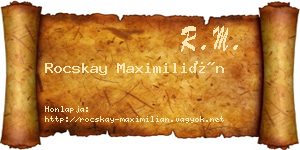 Rocskay Maximilián névjegykártya